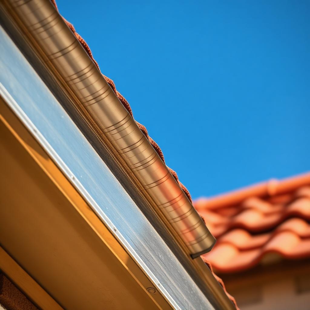 Calha galvanizada instalada em telhado residencial em Belo Horizonte
